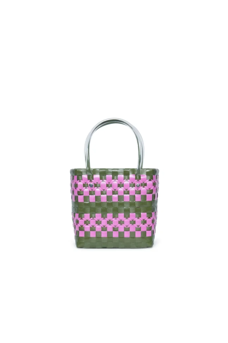 BORSA CHECK BASKET VERDE/VIOLA MARNI - immagine 3