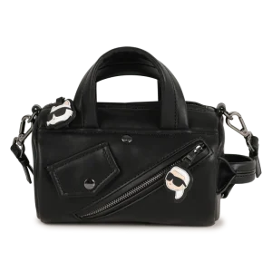 BORSA CON TRACOLLA NERA CON LOGO BIANCO KARL LAGERFELD