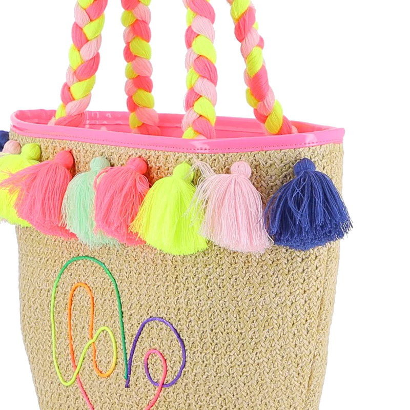 BORSA IN PAGLIA CON SCRITTA LOVE MULTICOLOR BILLIEBLUSH - immagine 5