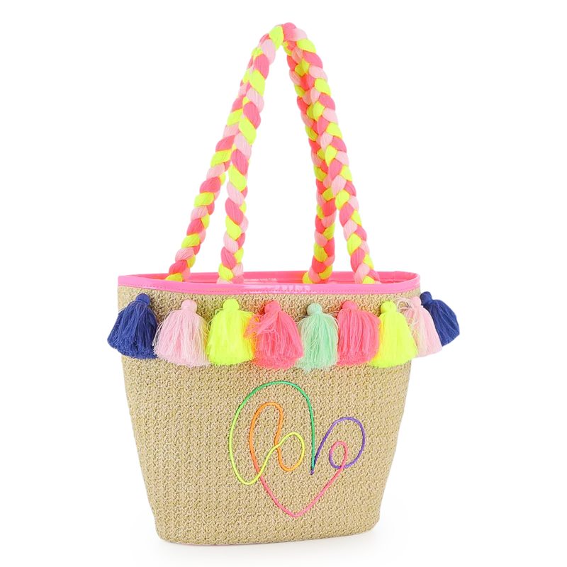 BORSA IN PAGLIA CON SCRITTA LOVE MULTICOLOR BILLIEBLUSH - immagine 4