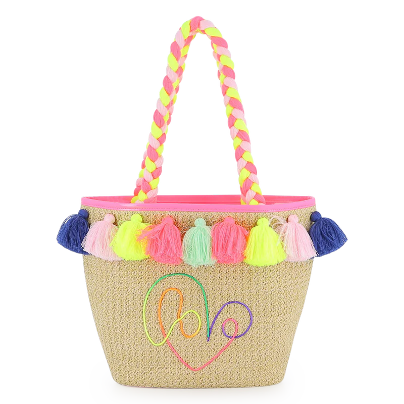 BORSA IN PAGLIA CON SCRITTA LOVE MULTICOLOR BILLIEBLUSH