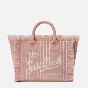 BORSA IN SPUGNA ROSA CIPOLLA A RIGHE CON LOGO MC2 SAINT BARTH