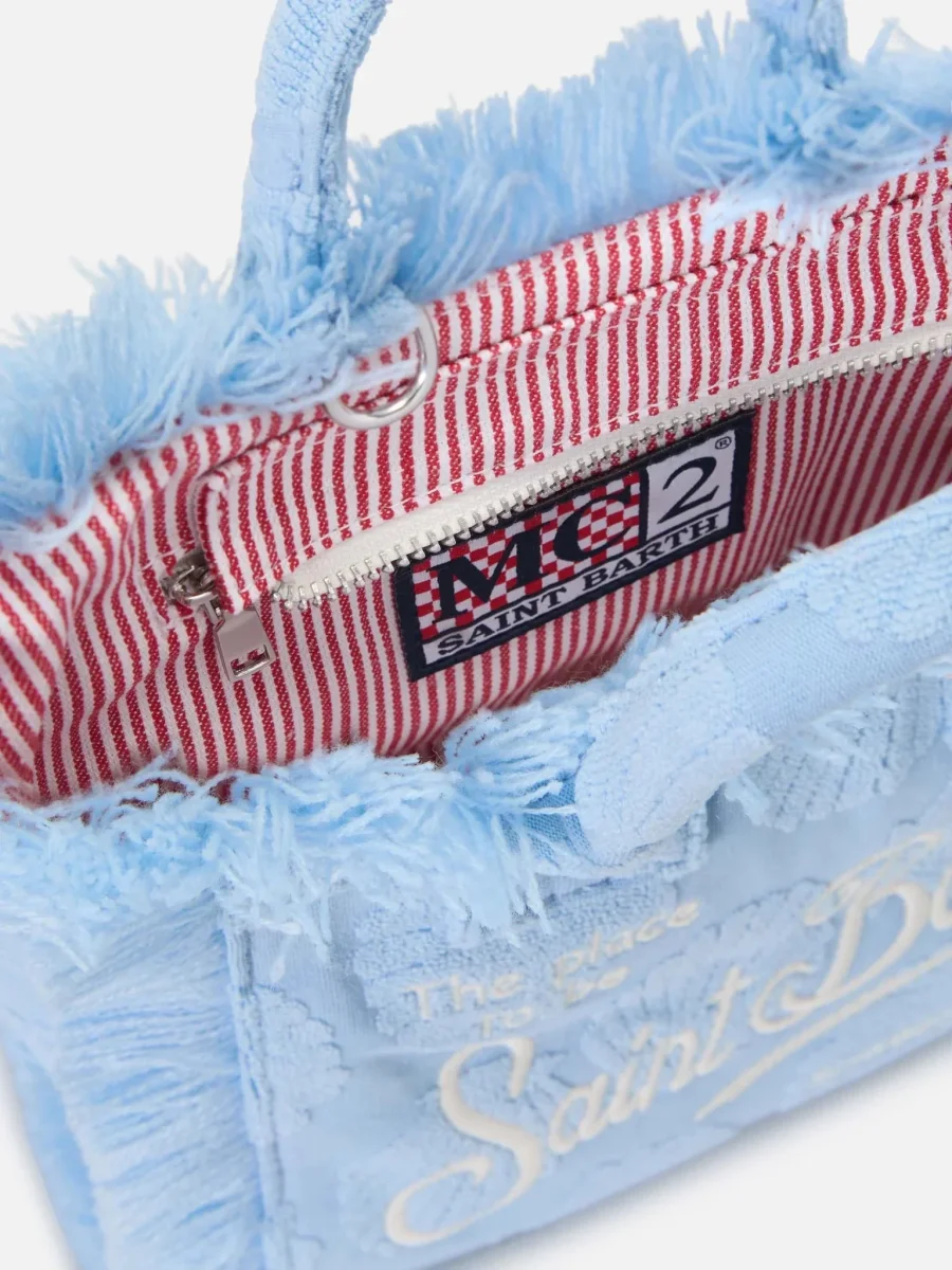 BORSA MINI VANITY IN SPUGNA AZZURRA CON CONCHIGLIE IN RILIEVO MC2 SAINT BARTH - immagine 5