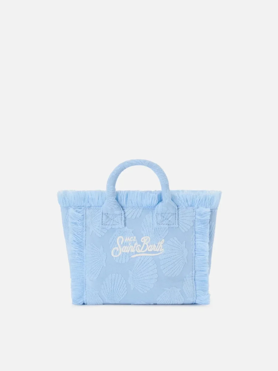 BORSA MINI VANITY IN SPUGNA AZZURRA CON CONCHIGLIE IN RILIEVO MC2 SAINT BARTH - immagine 3