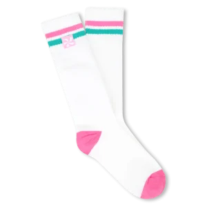 CALZETTONI BIANCHI CON FASCE ROSA E VERDI KIDS AROUND