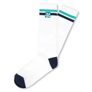 CALZETTONI BIANCHI CON FASCE VERDE E BLU KIDS AROUND