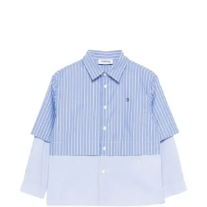 CAMICIA A RIGHE CELESTE E BIANCO DONDUP