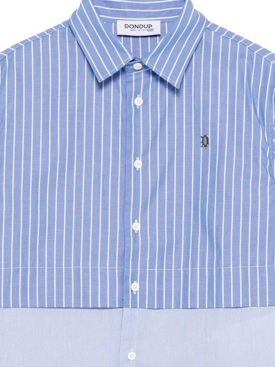 CAMICIA A RIGHE CELESTE E BIANCO DONDUP - immagine 4