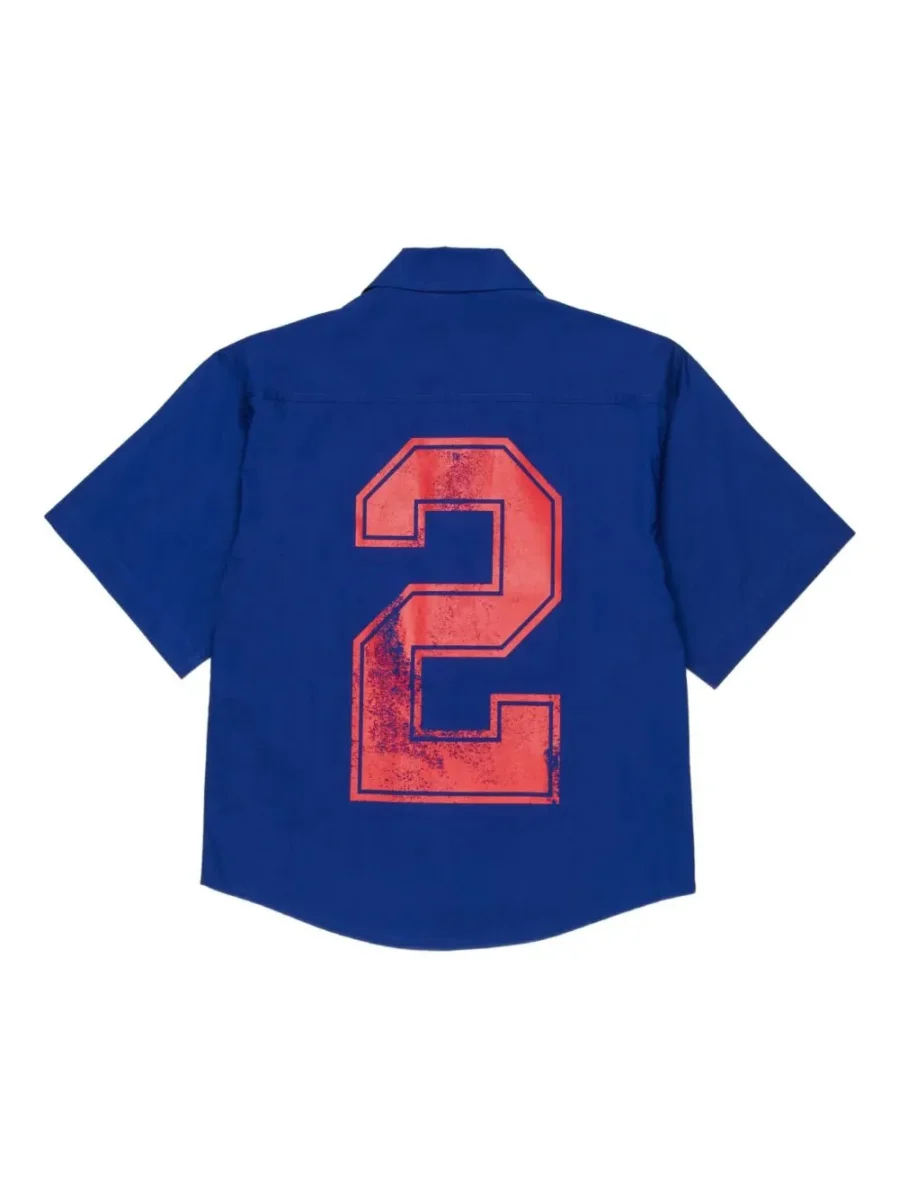 CAMICIA BLU CON LOGO ROSSO E STAMPA SUL RETRO DSQUARED2 - immagine 3