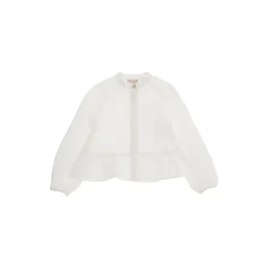 CAMICIA CON BALZA PANNA CON LOGO IN RICAMO ELISABETTA FRANCHI