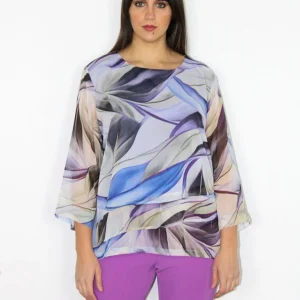 Camicia a balze in fantasia