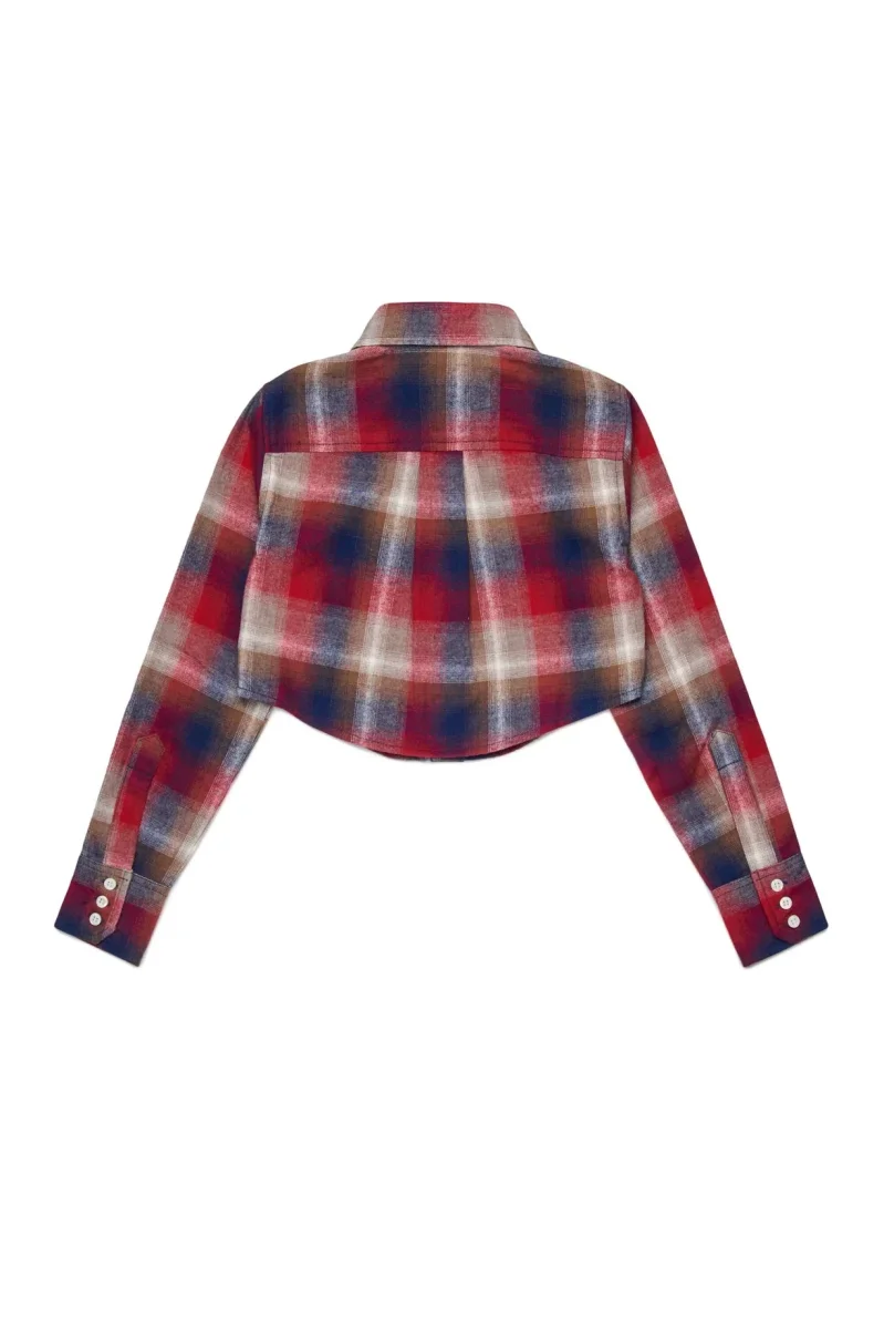 CAMICIA CORTA A QUADRI ROSSA DSQUARED2 - immagine 3