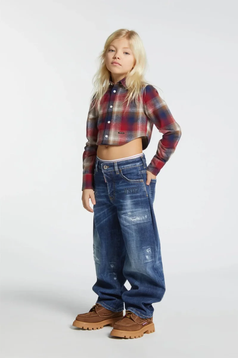 CAMICIA CORTA A QUADRI ROSSA DSQUARED2 - immagine 6