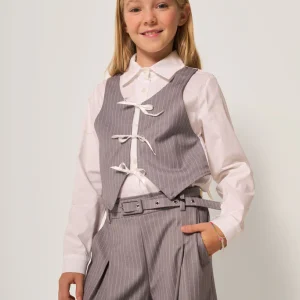 Camicia bianca con corpetto gessato