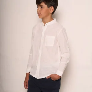 Camicia bambino con collo alla coreana