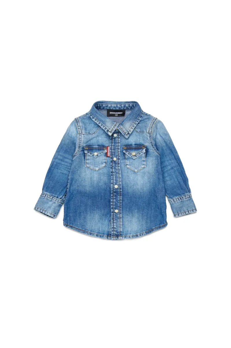 CAMICIA IN DENIM BLU DSQUARED2 - immagine 2
