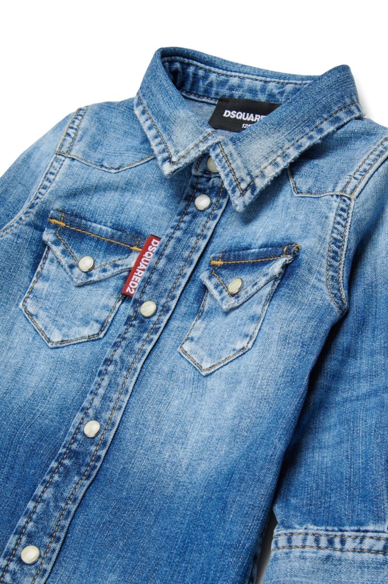 CAMICIA IN DENIM BLU DSQUARED2 - immagine 4