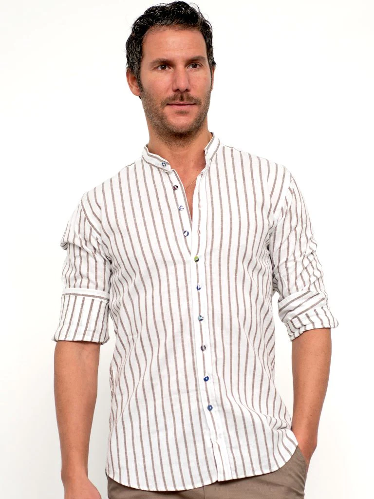 Camicia coreana di lino e cotone - immagine 3