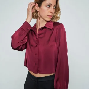 Camicia cropped di raso