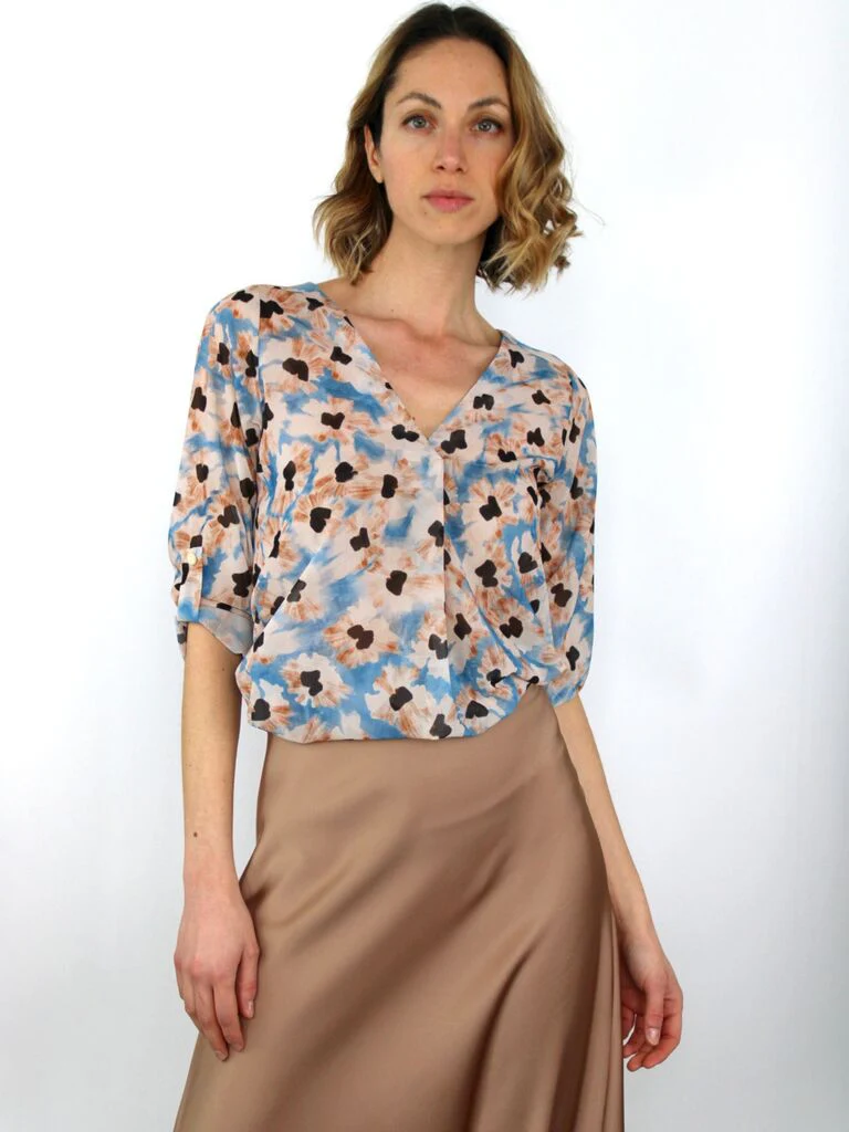 Camicia con piega scollo a punta - immagine 2