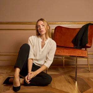 Camicia donna mezza manica con strass