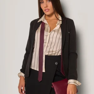 Camicia in raso a righe donna