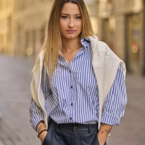 Camicia over a righe