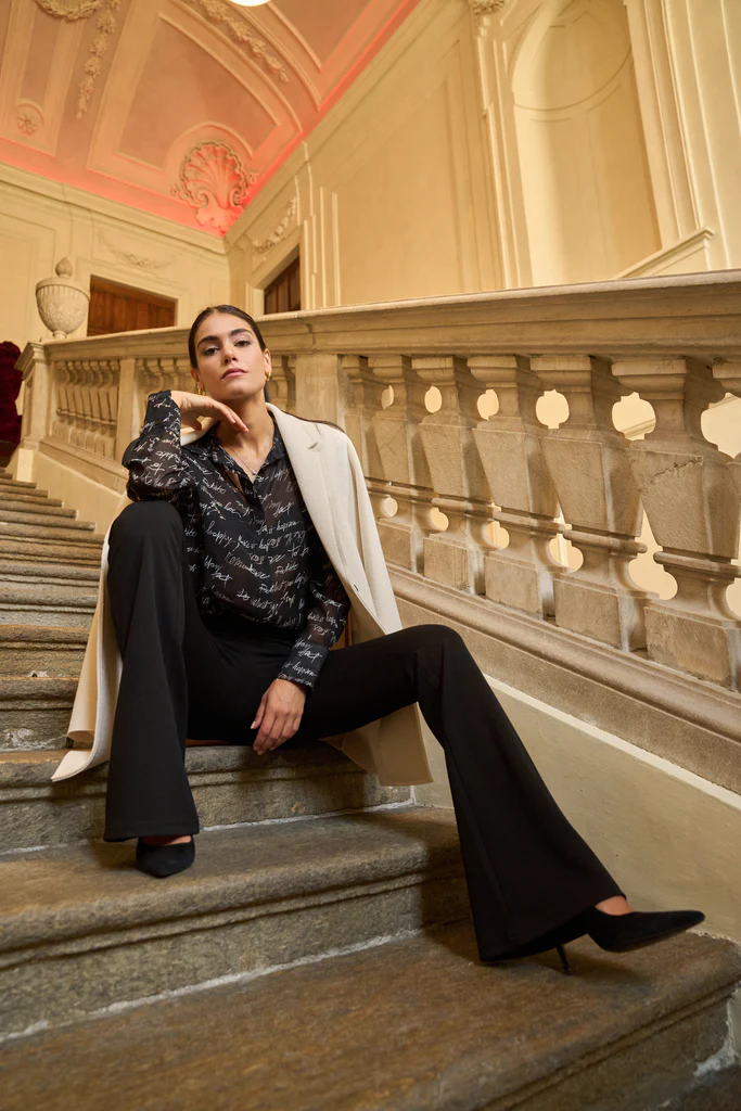 Camicia donna fantasia scritta