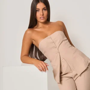 Top bustier con bottoni