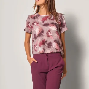 Blusa in satin fantasia donna