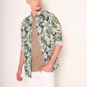 Camicia estiva coreana con foglie