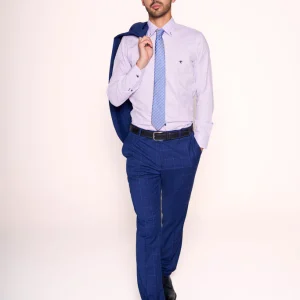 Camicia uomo con cuciture a contrasto