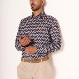 Camicia con fantasia geometrica