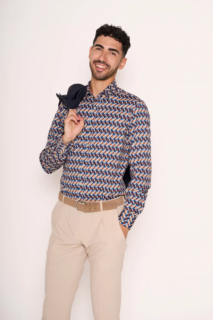 Camicia con fantasia geometrica - immagine 3
