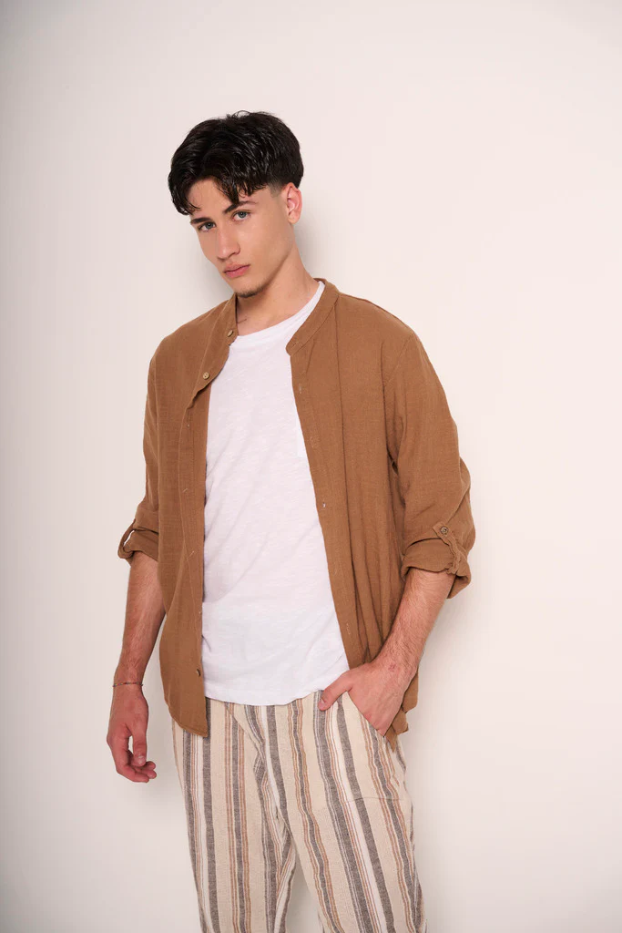 Camicia giovanile in mussola di cotone