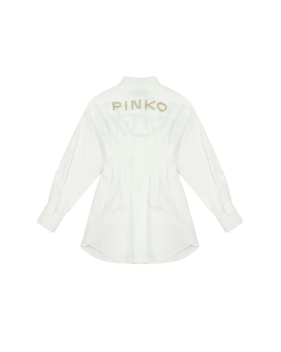 CAMICIONE BIANCO CON LOGO SUL RETRO PINKO - immagine 3