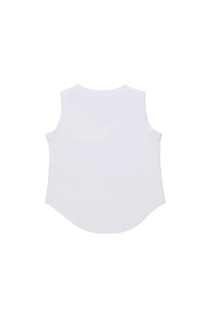 CANOTTA BIANCA CON STRASS EFFETTO COLLANA N21