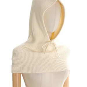 Balaclava da donna in maglia a coste con coulisse