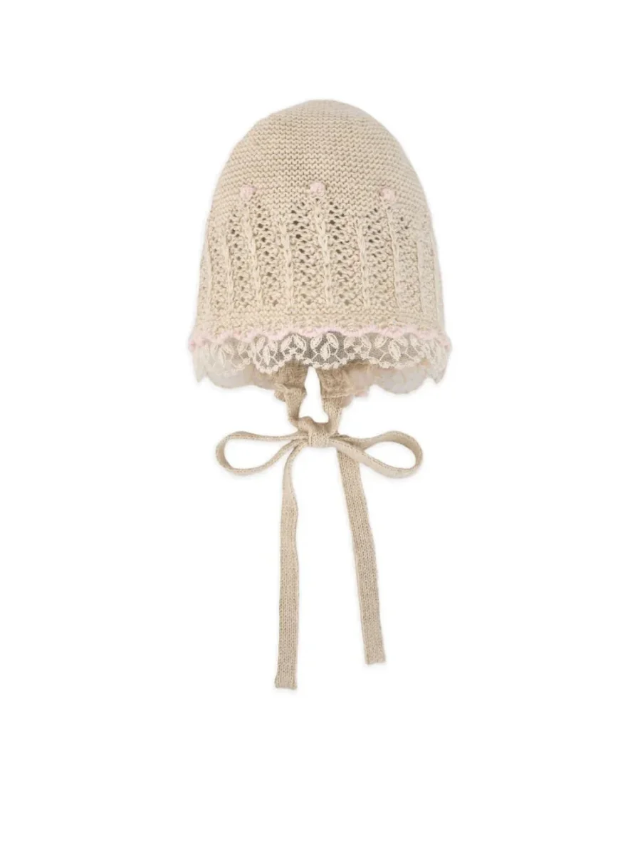 CAPPELLINO CON RICAMO BEIGE/ROSA PAZ RODRIGUEZ - immagine 2