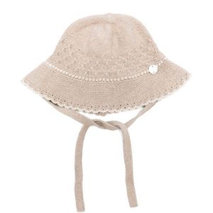 CAPPELLINO NEONATA IN PIZZO BEIGE PAZ RODRIGUEZ
