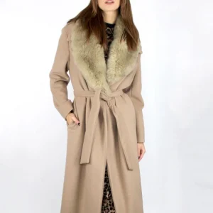 Cappotto lungo con inserto fake fur