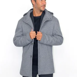 Cappotto 3 bottoni con cappuccio