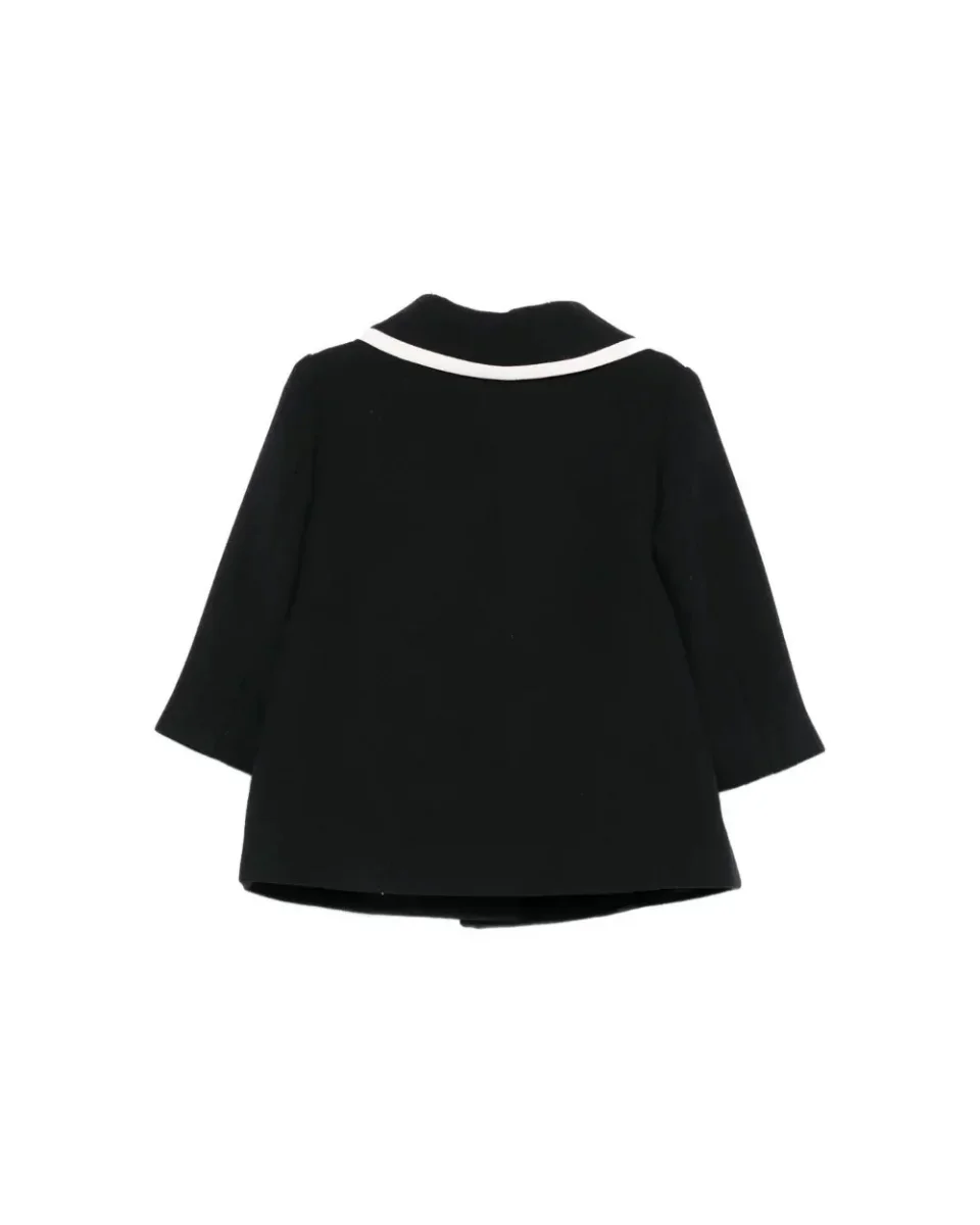 CAPPOTTO CON TASCHE NERO/MILK ELISABETTA FRANCHI - immagine 3