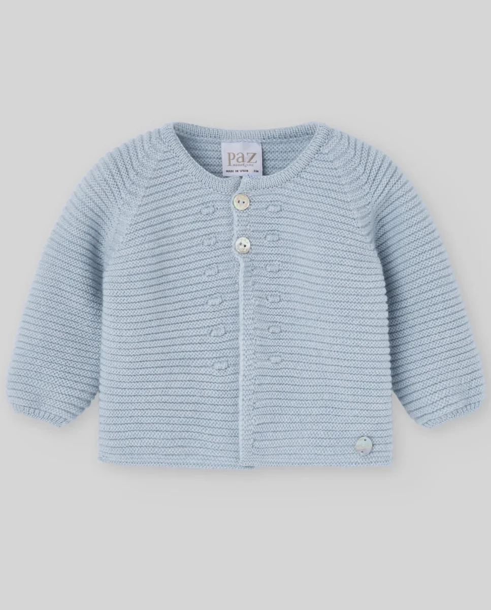 CARDIGAN AZZURRO IN LANA PAZ RODRIGUEZ