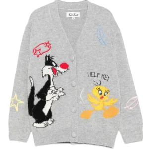 CARDIGAN GRIGIO CON LOONEY TUNES MC2 SAINT BARTH