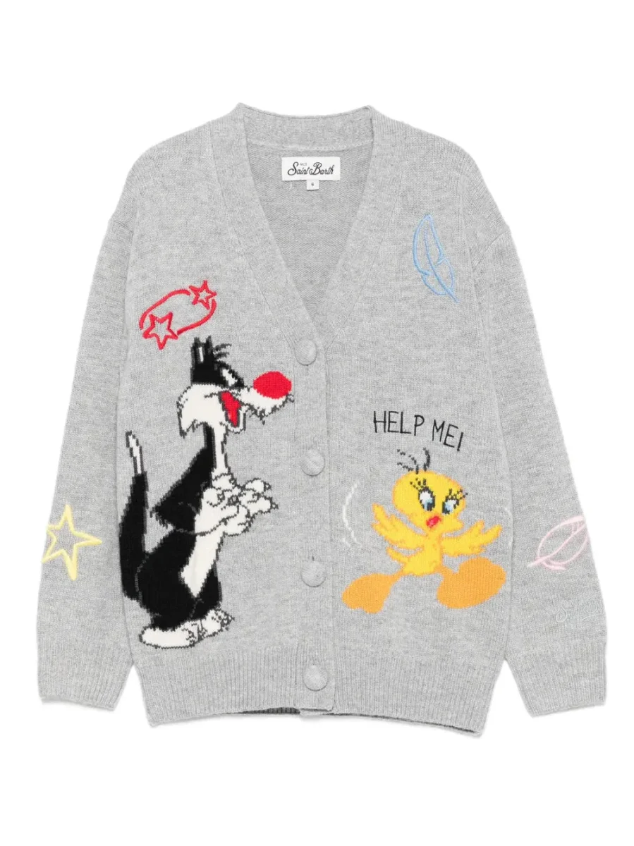CARDIGAN GRIGIO CON LOONEY TUNES MC2 SAINT BARTH - immagine 2