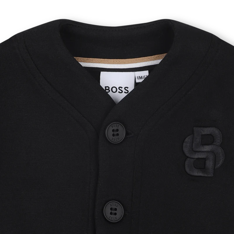 CARDIGAN IN FELPA CON BOTTONI NERO HUGO BOSS - immagine 4