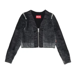CARDIGAN IN LANA CON ZIP GRIGIA DIESEL