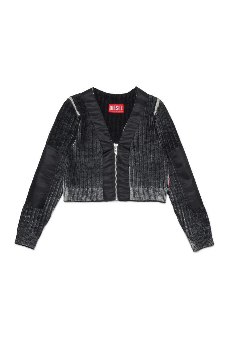 CARDIGAN IN LANA CON ZIP GRIGIA DIESEL