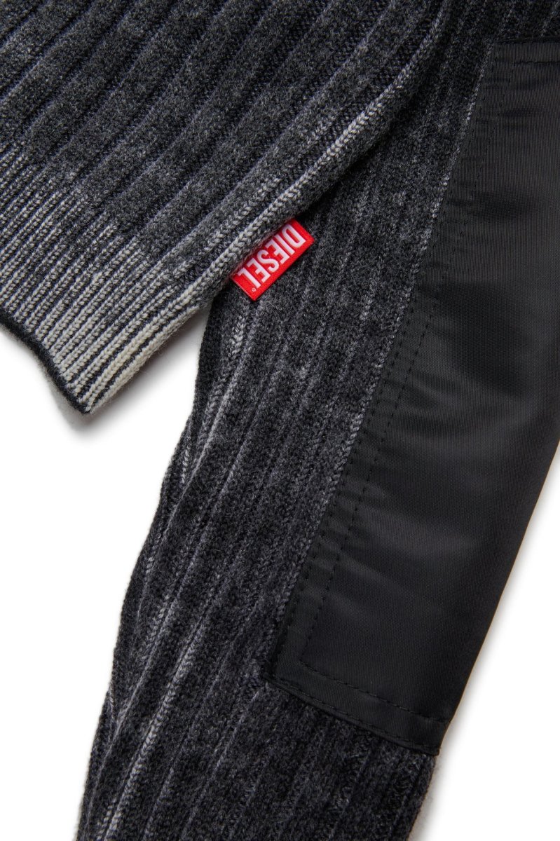 CARDIGAN IN LANA CON ZIP GRIGIA DIESEL - immagine 5